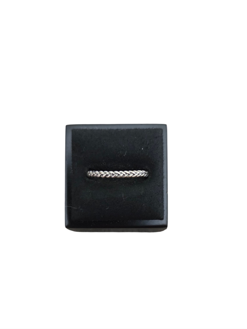 Size 8.5 Silver Toned Braided Stackable Ring